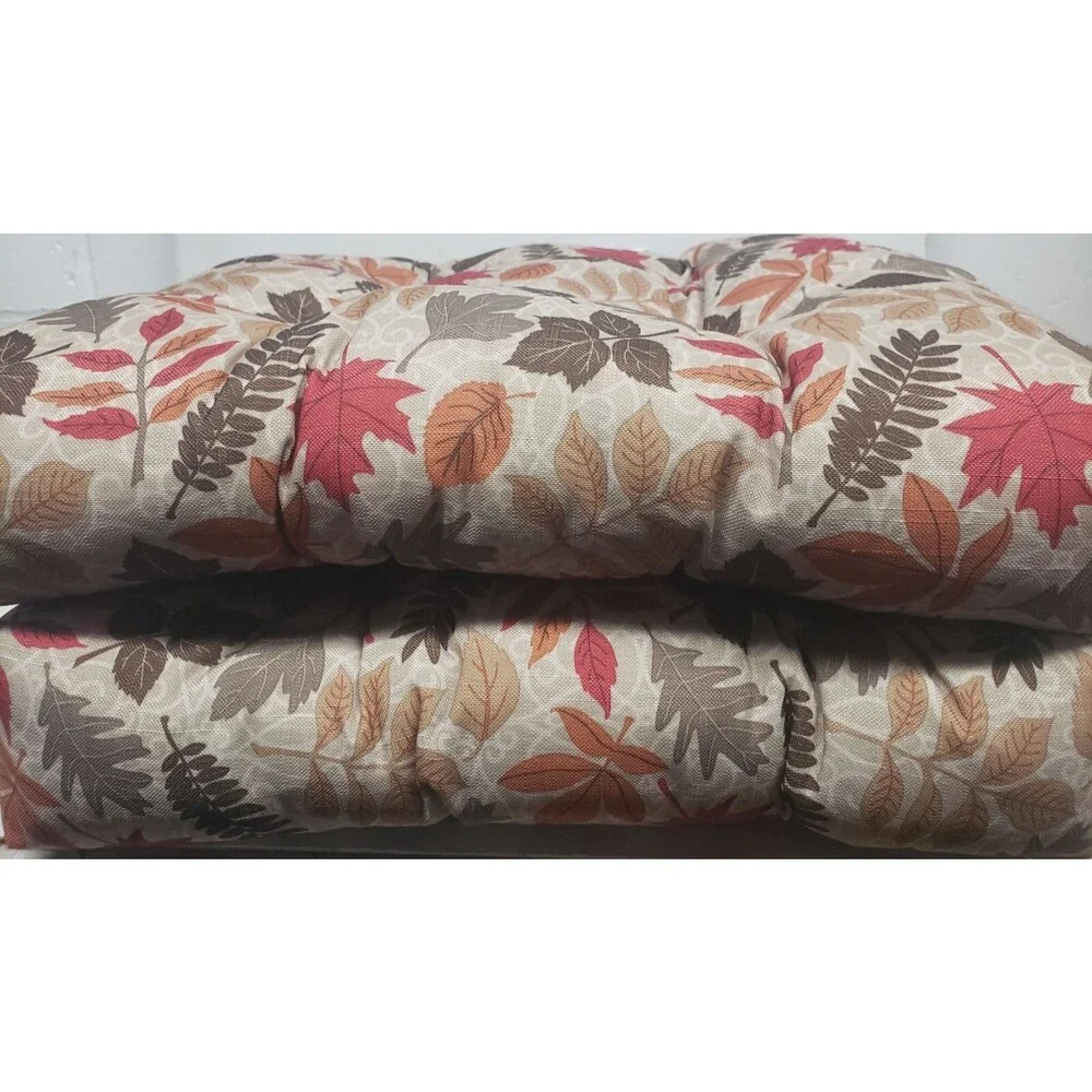 2 THICK REVERSIBLE CUSHION CHAIR PADS w/ties (16